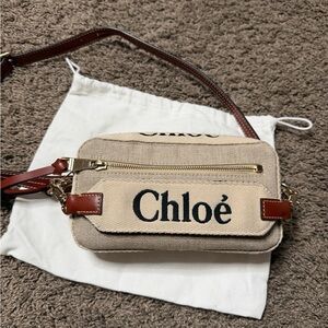 Tan Canvas Crossbody Bag